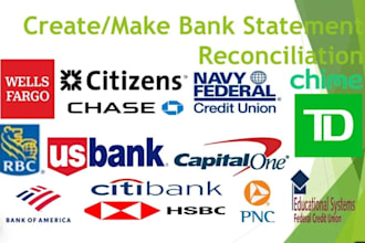 prepare financial statements, bank reconciliation, and bookkeeping