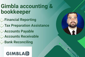 do monthly bookkeeping  using gimbla accounting software
