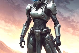 do a sci fi character illustration or sci fi character