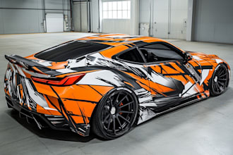 itasha car wrap, racing car wrap, livery car wrap design