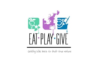 design awesome kids camp eat play logo