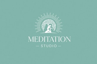 do custom mindful elegant yoga and meditation logo