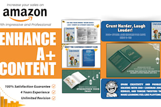 create high converting a plus content for amazon KDP listings, different modules