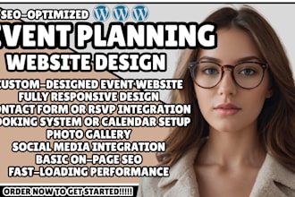 event planning website wedding website design party website