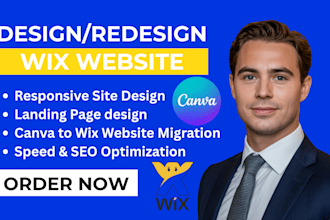 build custom wix website design or redesign wix website canva website design