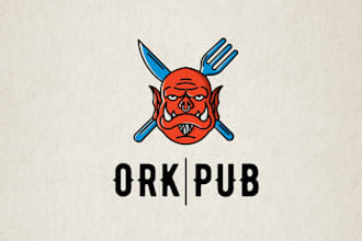 create a modern creative bar or ork pub logo design