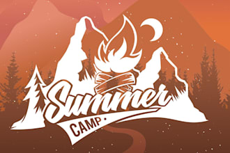 create a modern summer camp logo for your company