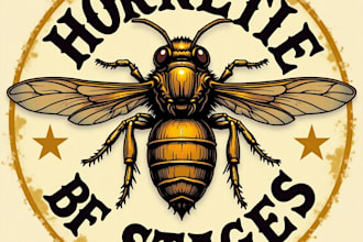 design high quality angry hornet vintage logo with fastest delivery