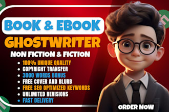 be your ghost book writer, KDP book writer, ebook and non fiction ghostwriter