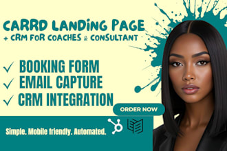 build a carrd landing page with CRM for coaches or consultants wix hubspot shop