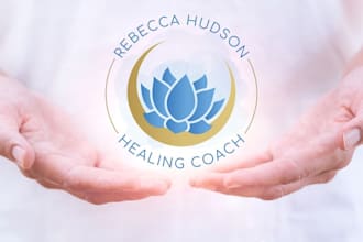 design a unique blue lotus wellness life coaching logo