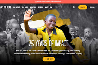 design non profit website, ngo, donation, 501c3, charity website on wordpress