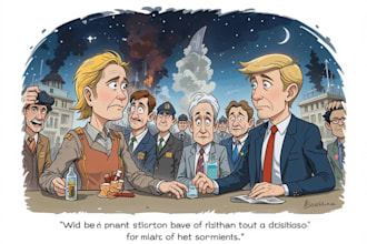 create a political cartoon art