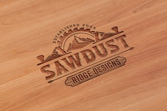 design a retro vintage premium woodwork logo