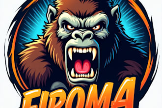 design high quality angry gorilla mascot logo for your business
