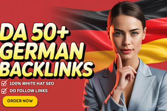 do high quality SEO german backlinks from da 90 plus german guest post