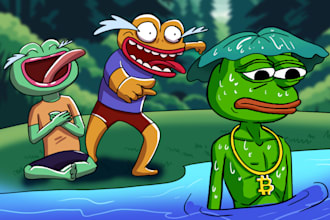 do memecoin illustrator, meme coin logo, draw memecoin character and animator