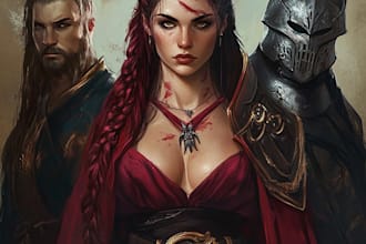 draw your fantasy character, rpg character or portrait