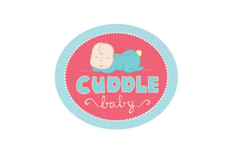 design pictorial minimal cuddle baby logo