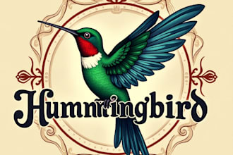 design high quality vintage hummingbird logo for your business