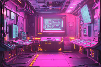 make a cyberpunk futuristic city and background