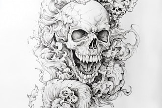 tattoo drawing design in digital or natural media