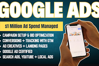 setup google ads, manage adword campaigns, and PPC ads conversions optimization