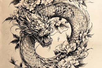 draw japanese traditional tattoo design