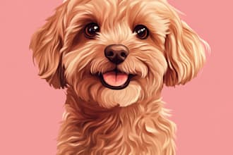 draw disney pets portrait illustration in disney style
