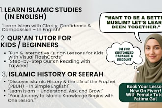 be your online quran teacher and islamic studies tutor with creative flashcards