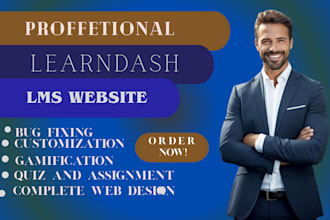 build a custom wordpress lms website with learndash, zoom, and membership featur