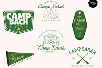 design a custom travel, mountain, camp, or adventure logo