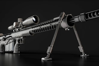 model 3d realistic gun game,baseball bat, grenade gun,weapon props, blender, cgi