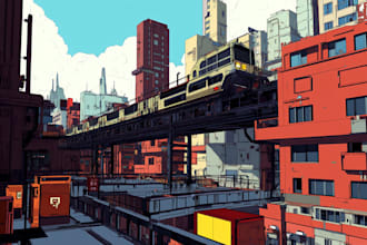 draw a awesome cyberpunk futuristic city art
