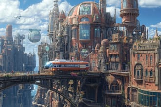 make a amazing science fiction city, cyberpunk, fantasy art