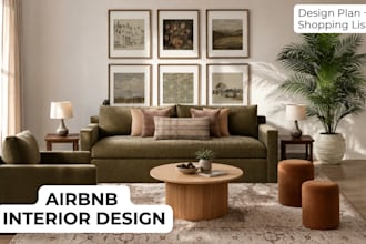create a professional airbnb interior design for your rental
