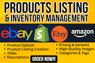 add products upload product listings tag shopify store etsy ebay amazon store