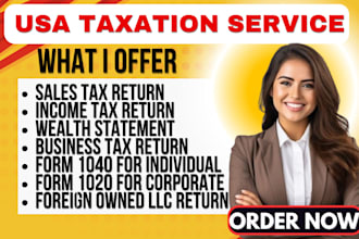 prepare USA tax return UK tax return canada tax return for personal and business