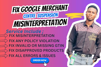 setup google merchant center fix suspension and misinterpretation shopping ads