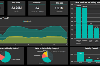 do professional data visualization KPI dashboard report using power bi