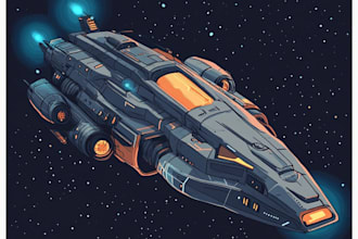 design spaceship, sci fi illustration and sci fi art