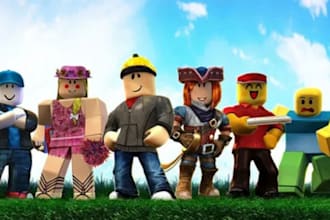 create realistic or cartoon roblox map with vfx, UI design