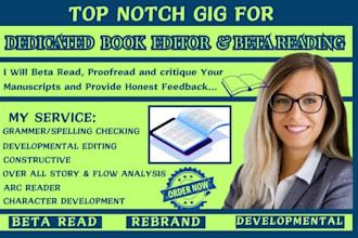 beta read rebrand and edit your ebook, developmental and copy editing