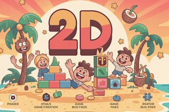 create a 2d web video game with html5, phaser js and javascript