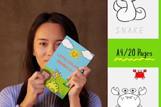 create and deliver a fun animal coloring book for kids