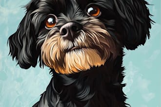 draw charcoal portrait of your pet