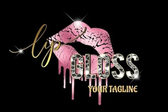 design a stunning lip gloss or beauty logo for your brand