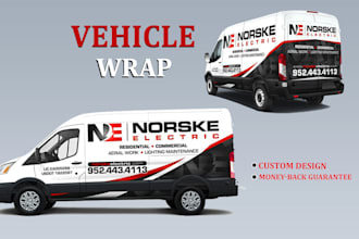 do vehicle wrap design, car wrap design, van wrap design, trailer or truck wrap