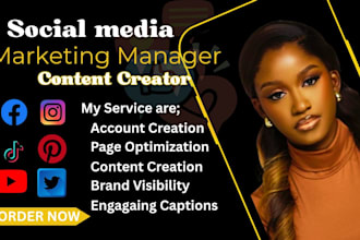 be your social media marketing manager content creator linkedin tiktok promotion