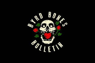 design byrd bones vintage t shirt company logo